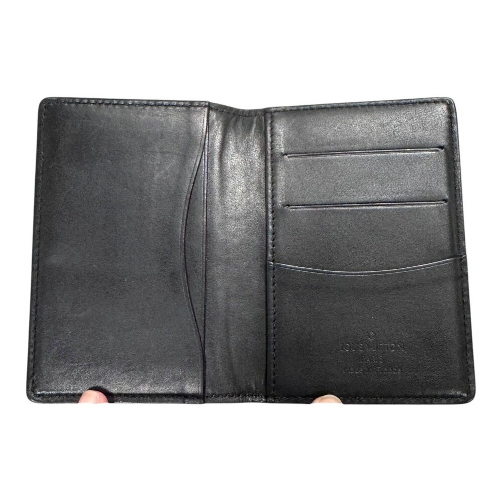 Louis Vuitton Black Leather Mini Passport Holder Pocket Organizer Authentic Box - Picture 7 of 9